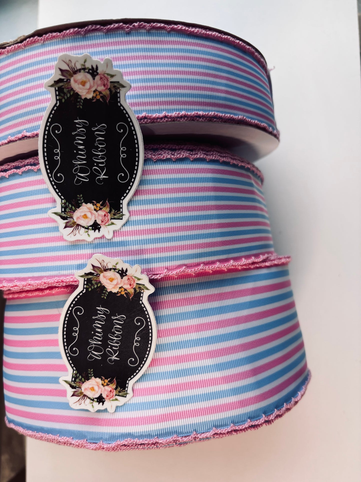 3 INCH NEWBORN BABY HOSPITAL COLORS  MOONSTITCH RIBBON