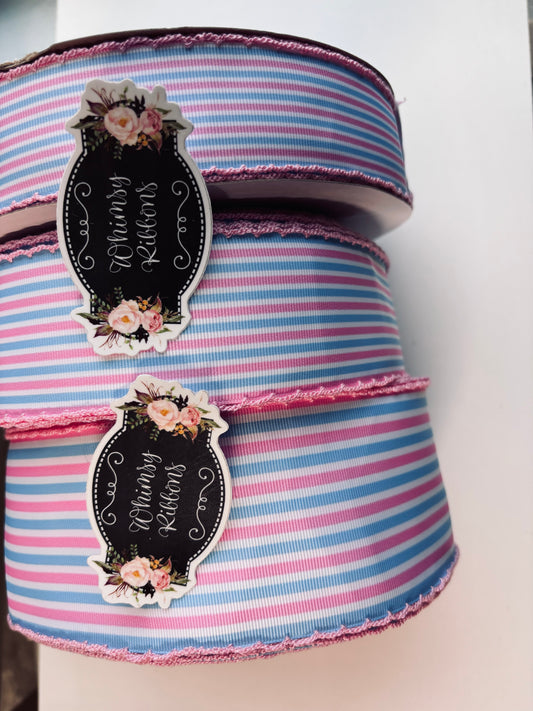 3 INCH NEWBORN BABY HOSPITAL COLORS  MOONSTITCH RIBBON
