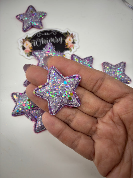 STAR EMBELISHMENT LILAC GLITTER PACK OF 10
