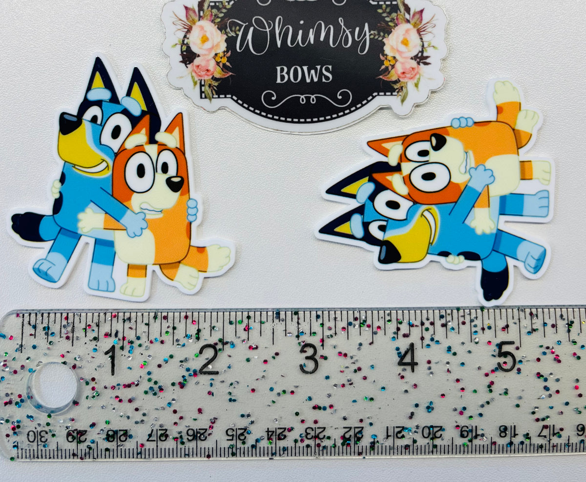 Whimsy Ribbon Blue BINGO AND BLUEY LARGE RESIN – Whimsy Ribbons and Bows