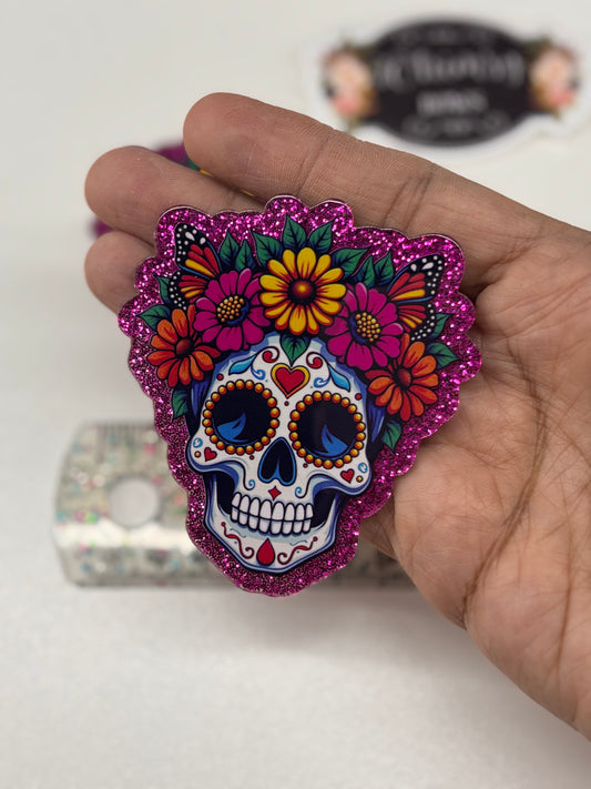 SUGAR SKULLS GLITTER   Large Resin