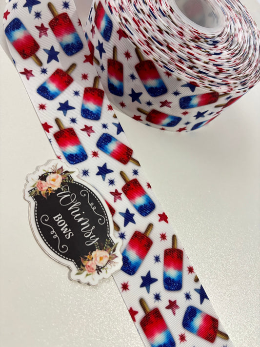 FOURTH OF JULY ICE CREAM POPS  2 inch Ribbon