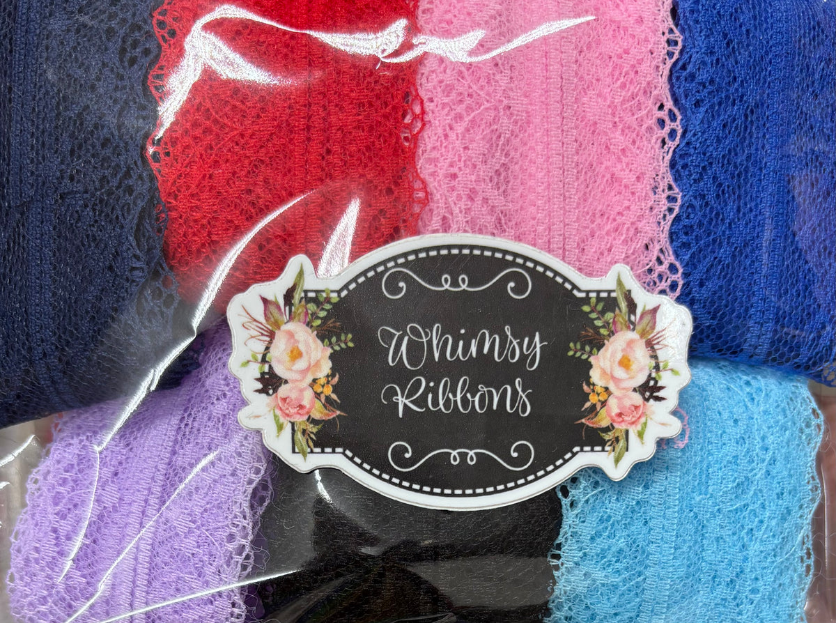 1.5 inch LACE 7 colors total of 14 yards