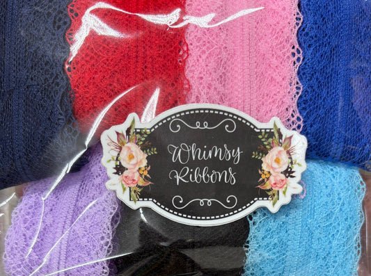 1.5 inch LACE 7 colors total of 14 yards