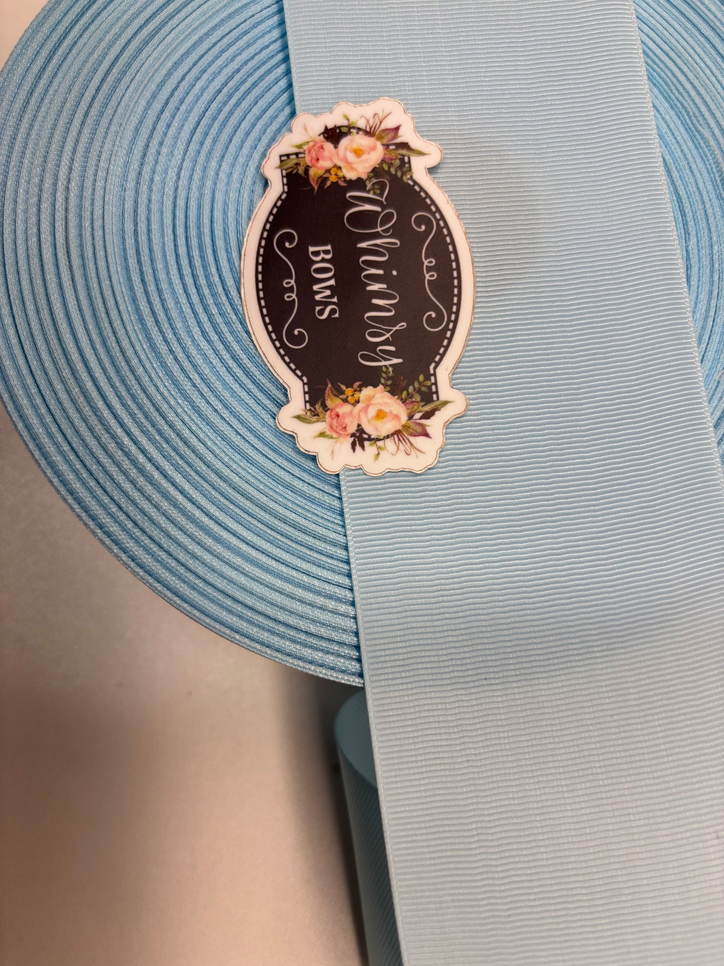 LIGHT BLUE solid 3 inch grosgrain ribbon - 5 yard roll