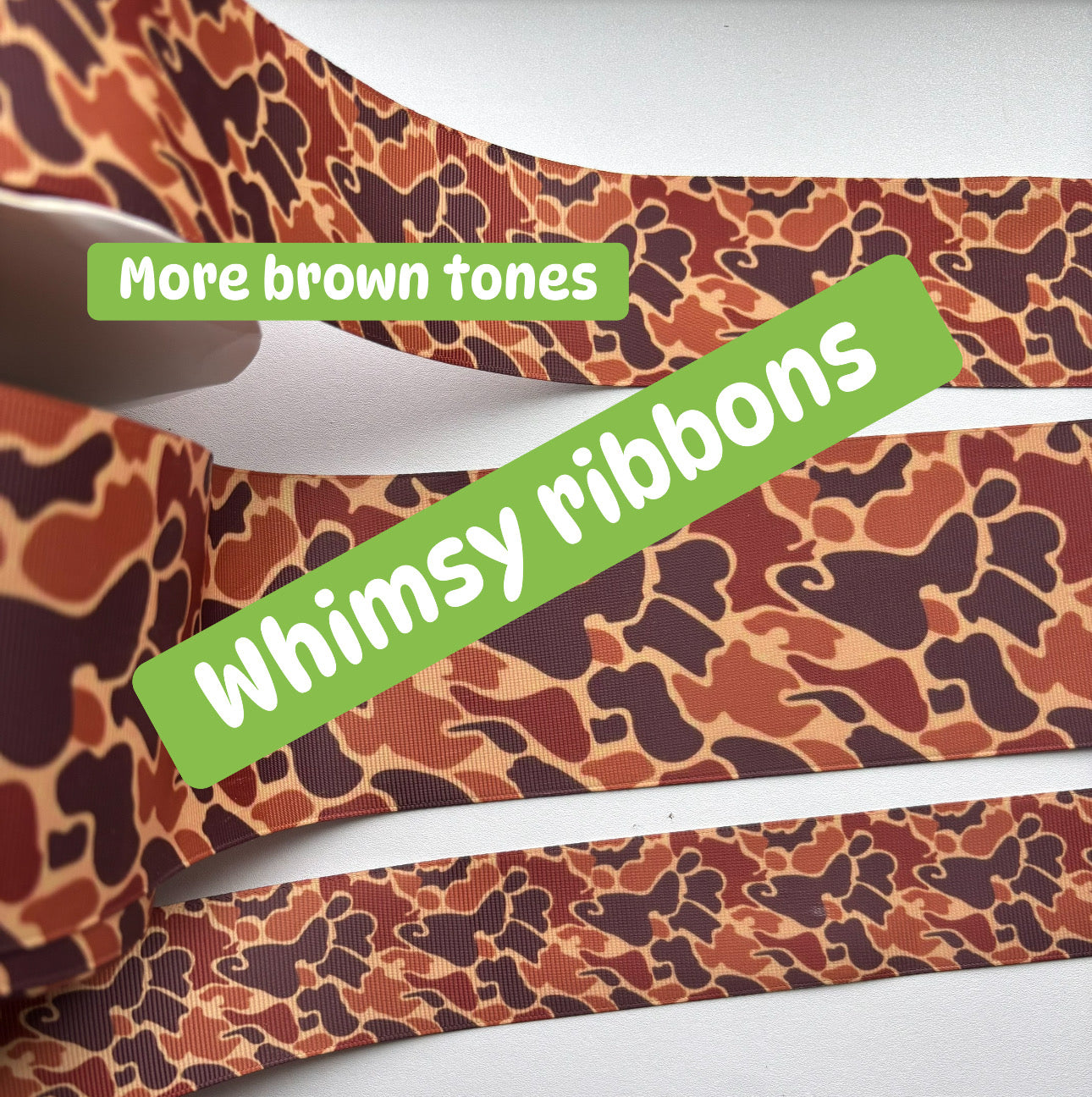 1.5  INCH MORE BROWN CAMO RIBBON