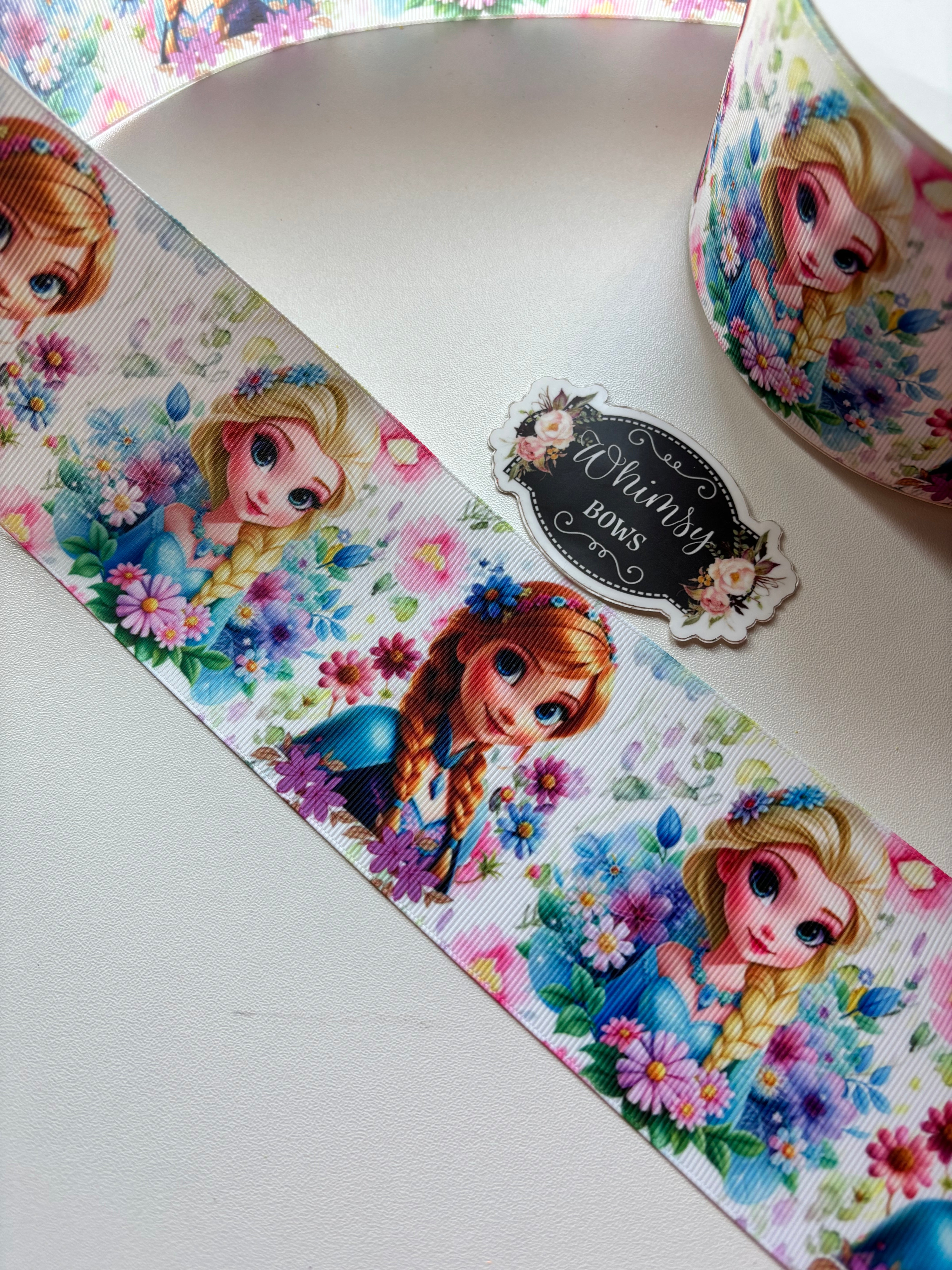 FROZEN ANNA AND ELSA 3INCH RIBBON – Whimsy Ribbons and Bows