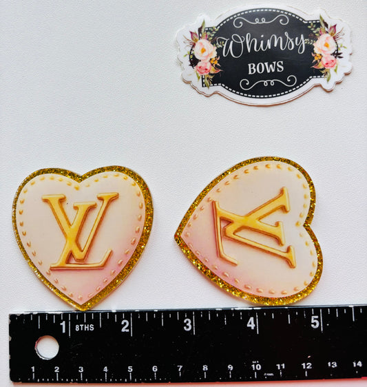 LV LOUIS VUITTON HEART LARGE GLITTER RESIN