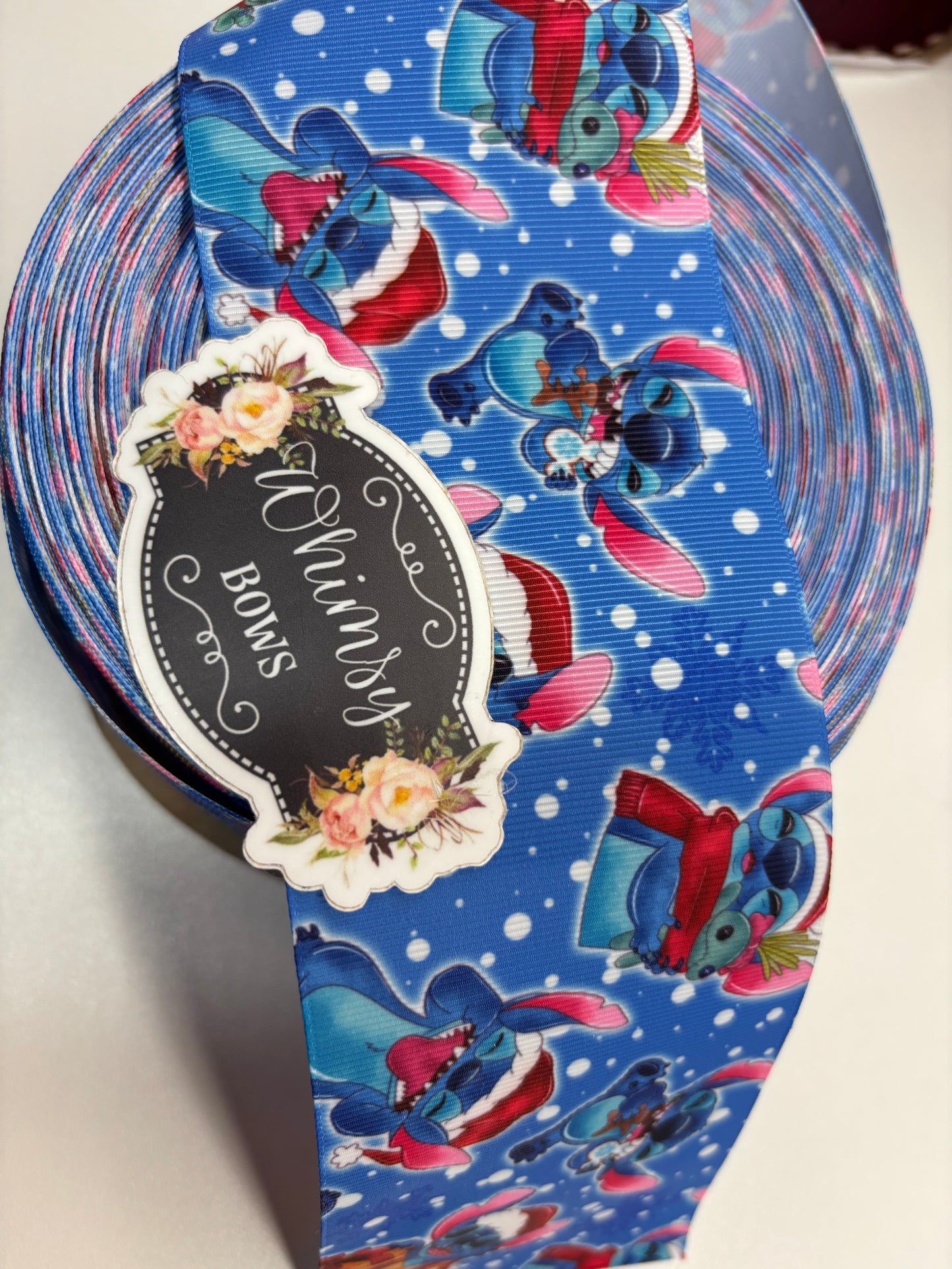 STITCH HOLIDAY CHRISTMAS  3 inch GROSGRAIN RIBBON