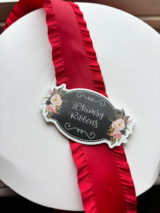1.5 INCH  SATIN RUFFLE RIBBON  RED