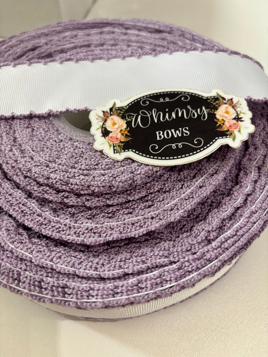 2 INCH  WHITE WITH ORCHID STITCHING