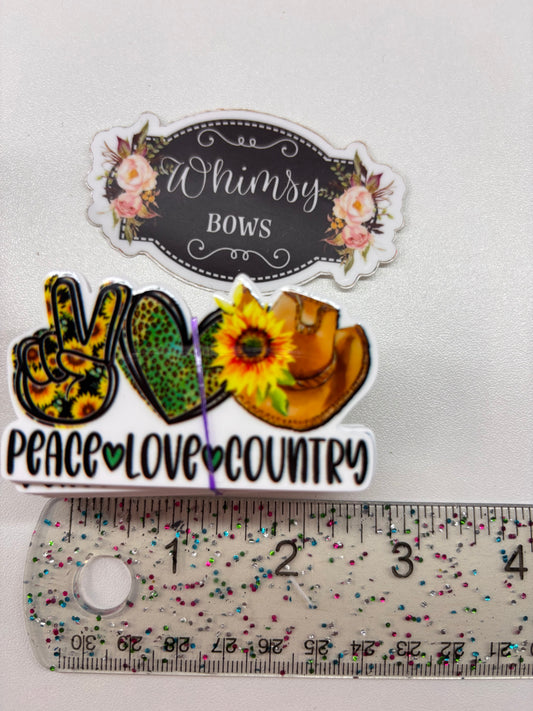 PEACE LOVE COUNTRY Large Resin