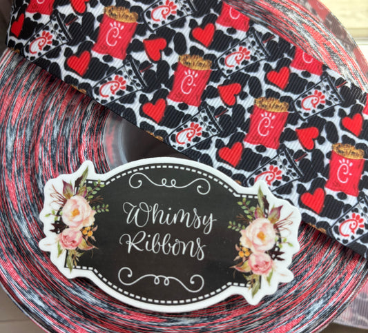 2 INCH -CHICK FOOD RIBBON   - 1 yard