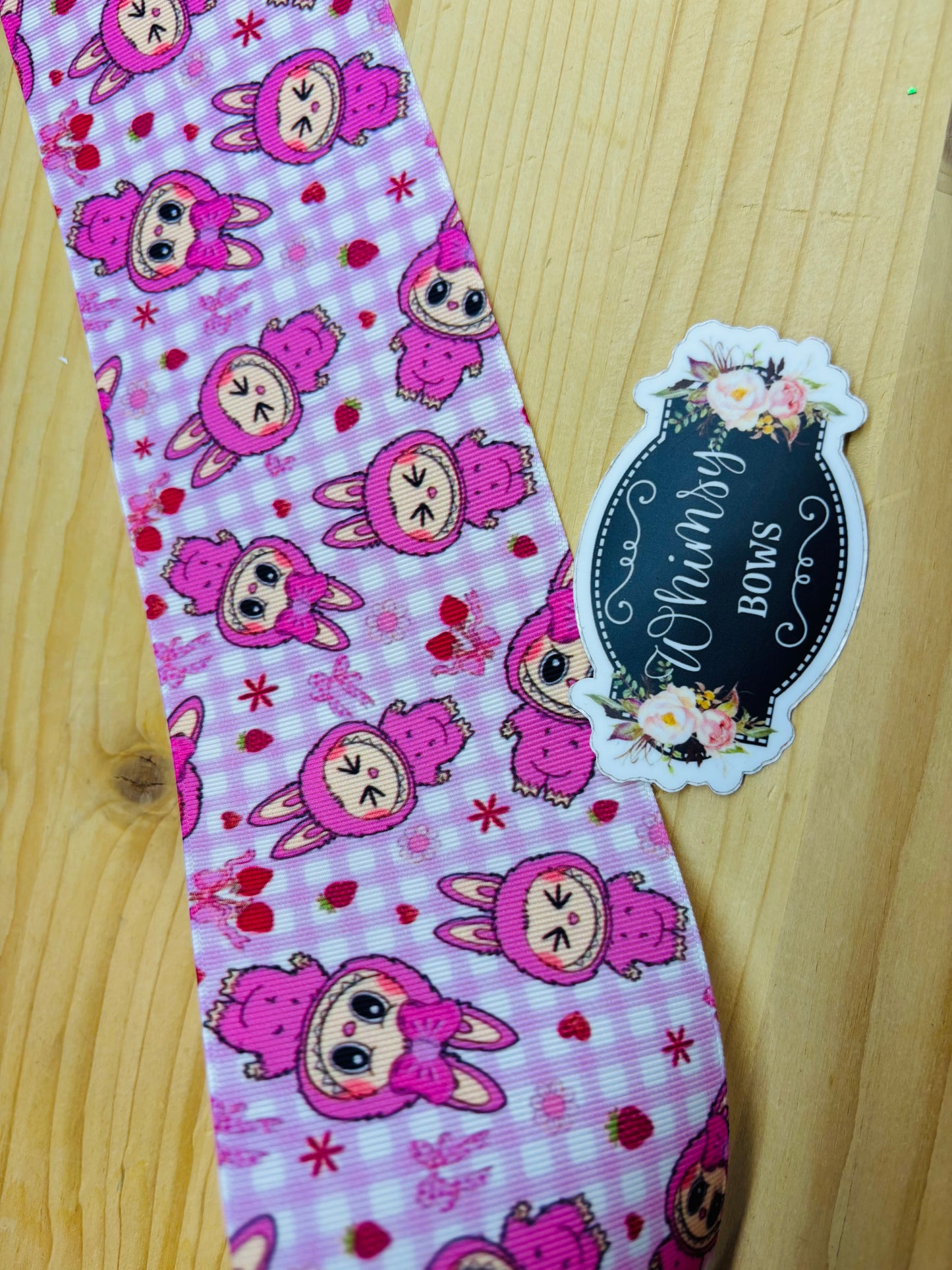 PINK LABUBU    2 inch Ribbon