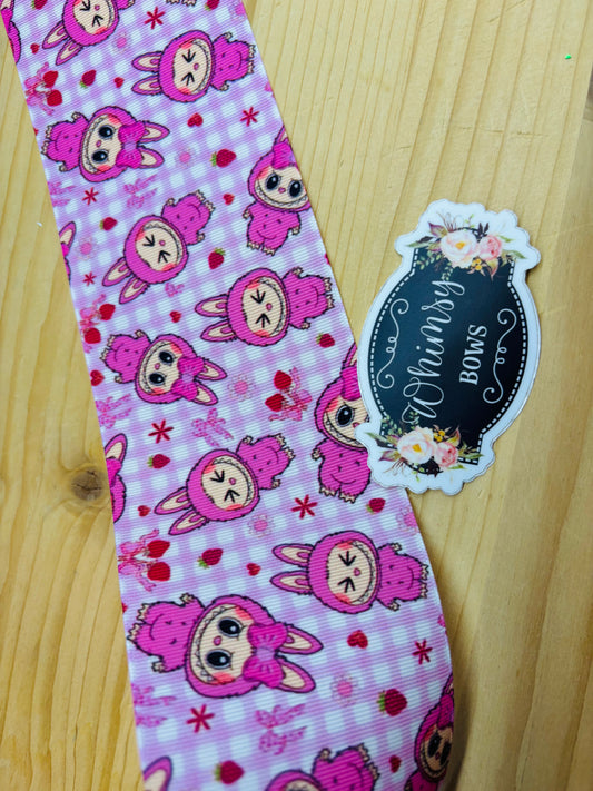 PINK LABUBU    2 inch Ribbon