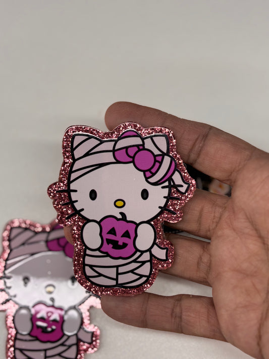 HK Kitty  MUMMY  HALLOWEEN GLITTER Large Resin