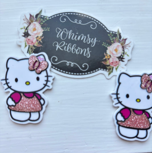 SMALL HK KITTY GLITTER RESIN