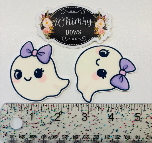 GHOST CUTE PURPLE BOW    Large Resin