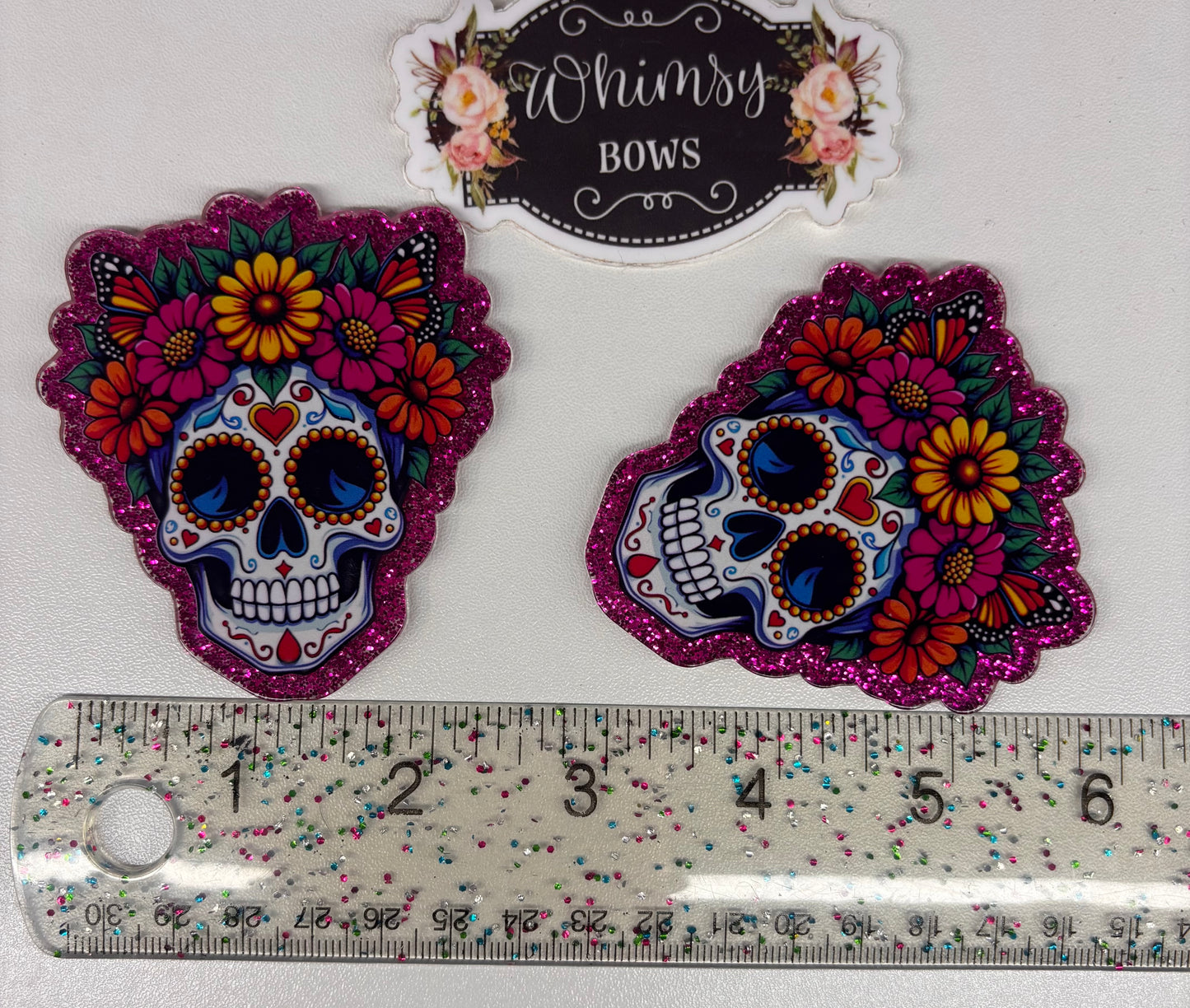 SUGAR SKULLS GLITTER   Large Resin