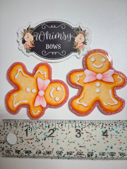 GINGERBREAD CUTE CHRISTMAS GLITTER Large Resin
