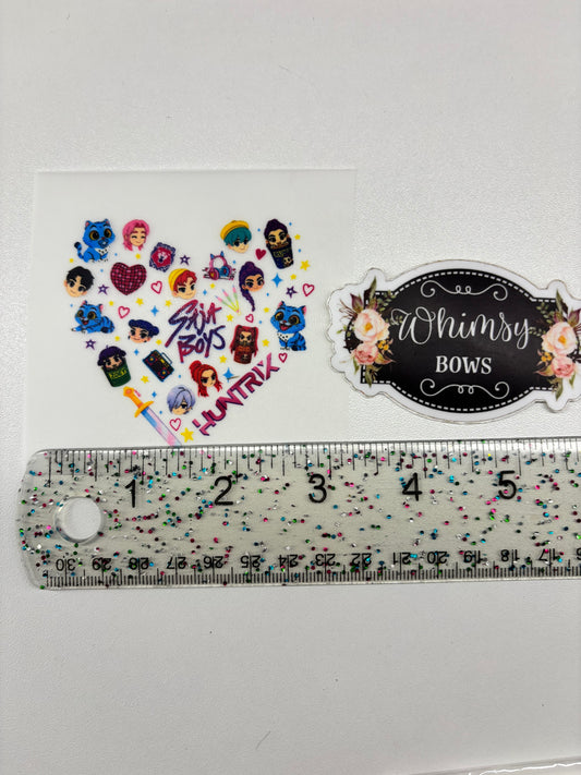 DTF PRINT FOR RIBBON SAJA BOYS HUNTRX Kpop demon hunter 1 Piece 3 inch size