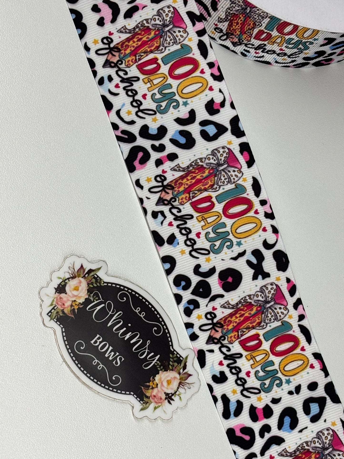 100 DAYS OF SCHOOL PENCIL  2 inch Ribbon