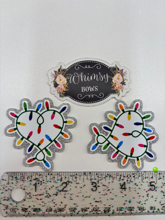 CHRISTMAS LIGHTS GLITTER   Large Resin