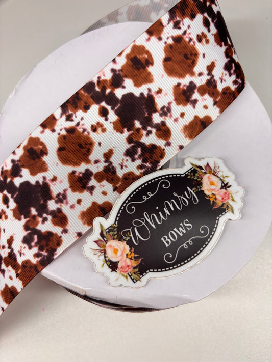 BROWN COW PRINT 3 INCH  RIBBON