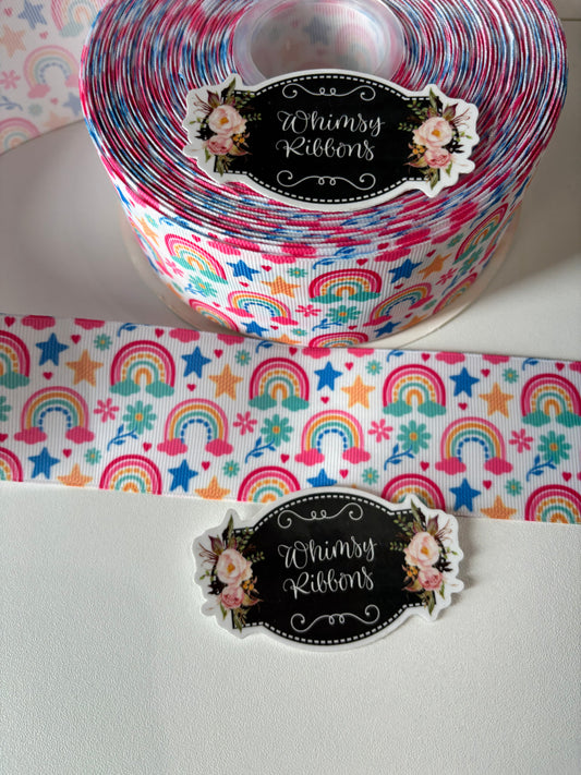 2 INCH - CUTE RAINBOWS - 1 yard