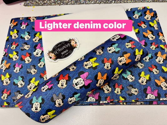 Faux canvas backing Minnie glitter  sheet 7.9 by 12.9 inches