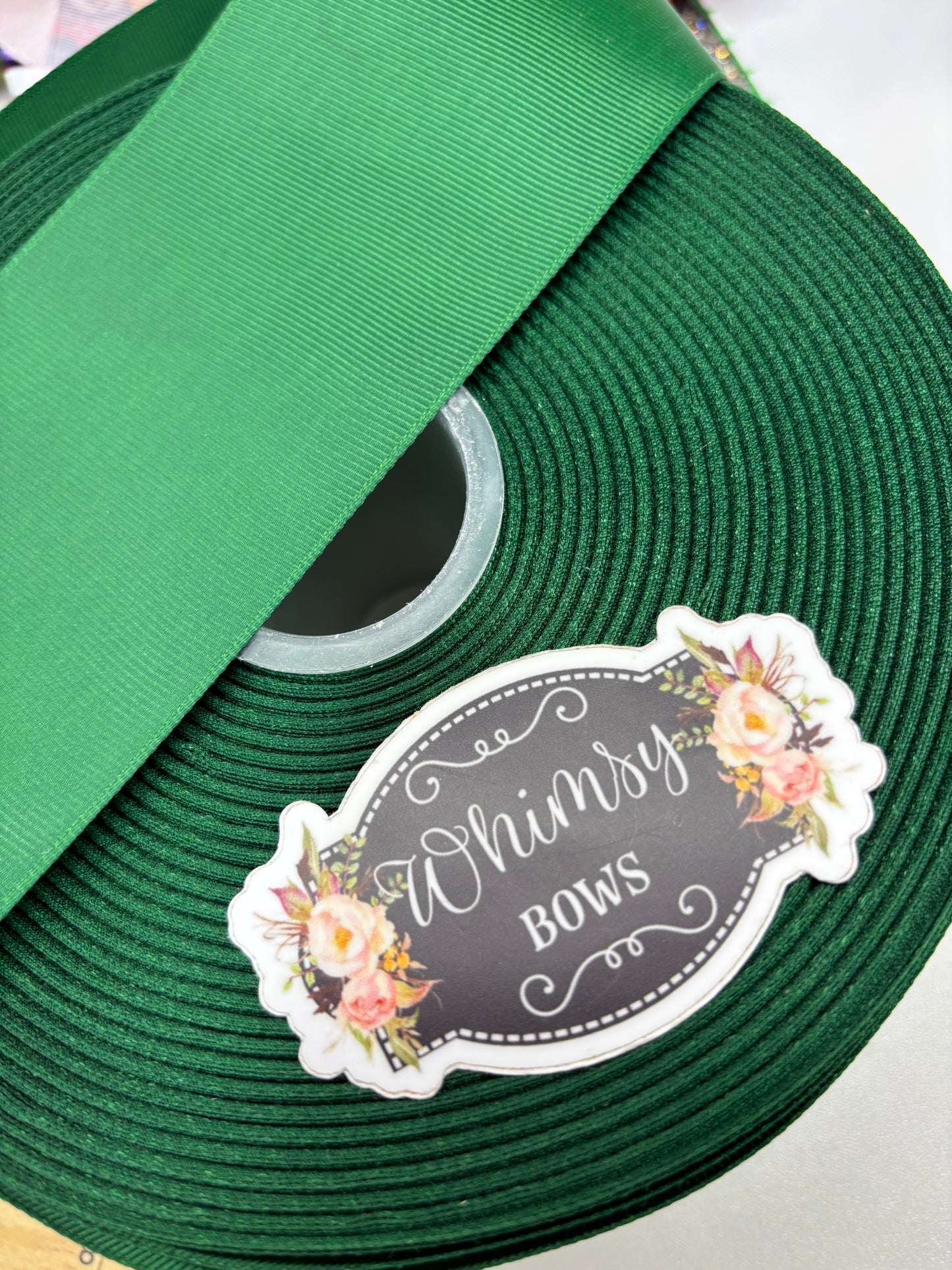 FORREST GREEN solid 3 inch grosgrain ribbon - 5 yard roll