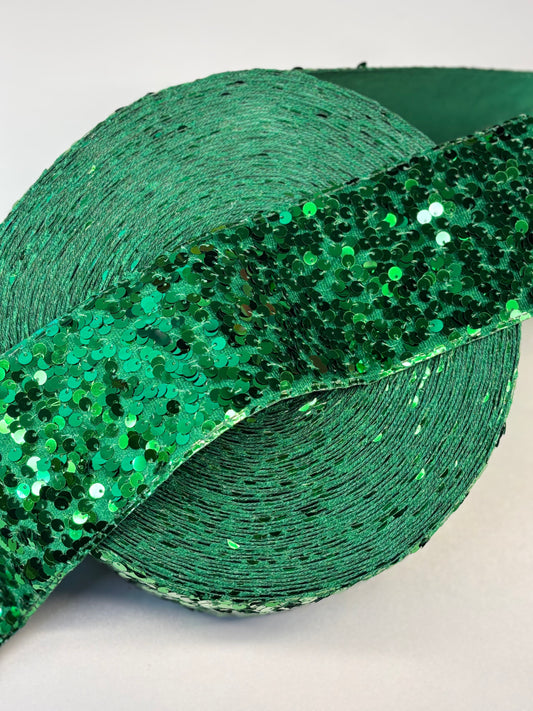 3 INCH SEQUIN GREEN 36 inches