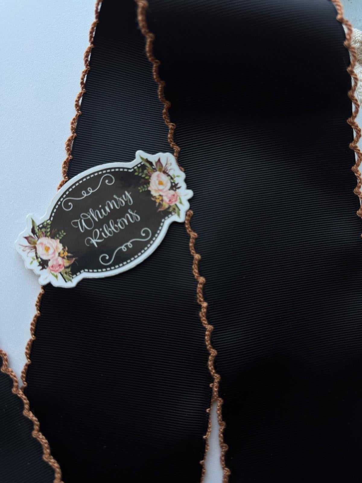 2.25 BLACK WITH BROWN STITCHING