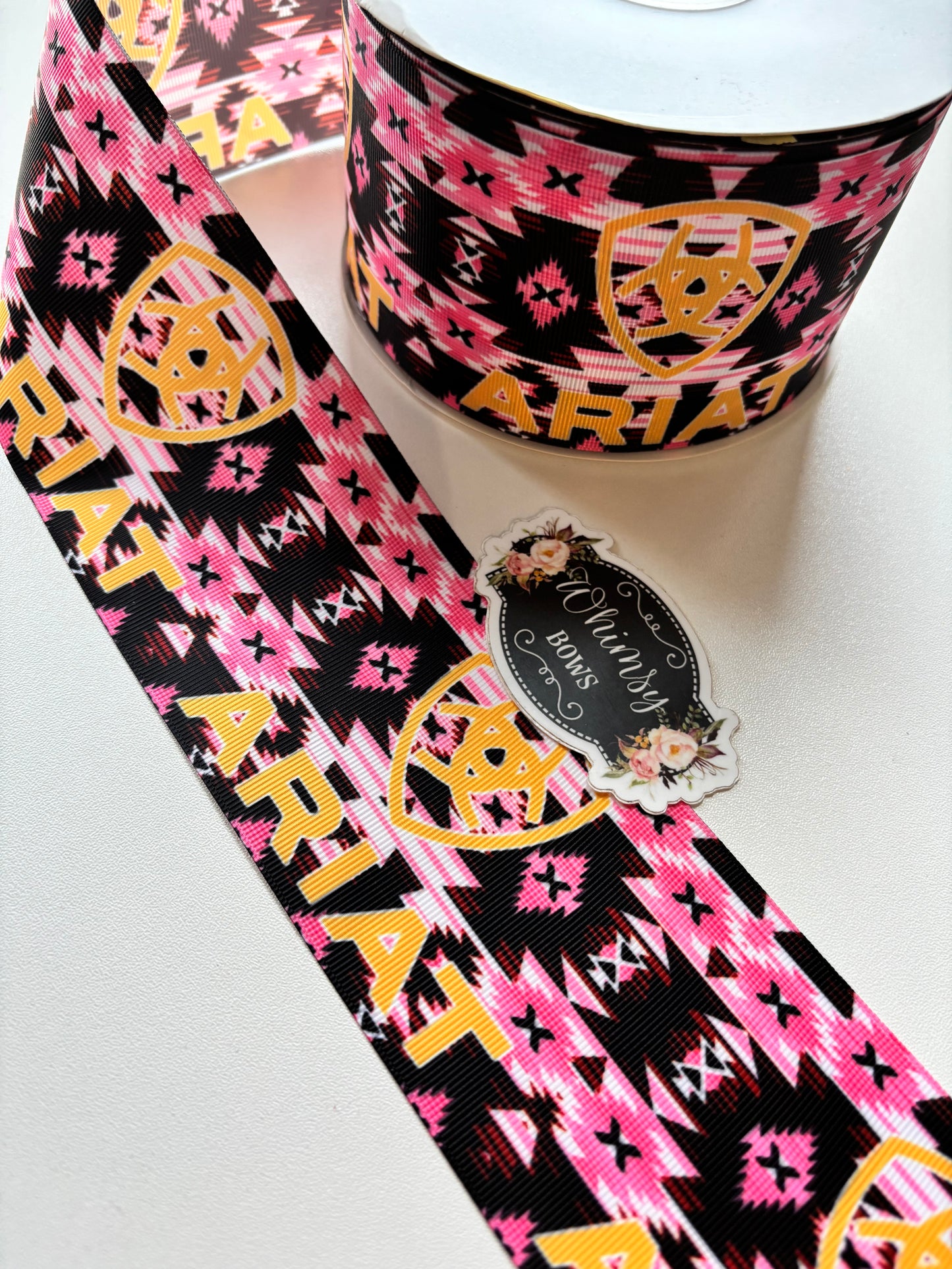 ARIAT PINK 3INCH  RIBBON