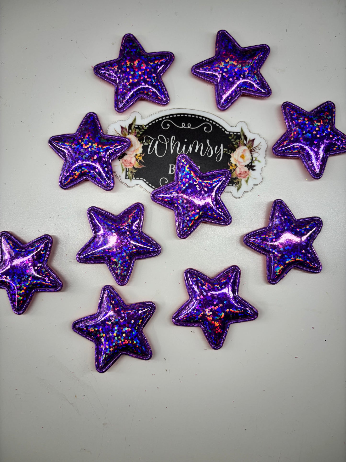 STAR EMBELISHMENT SHINY PURPLE PACK OF 10