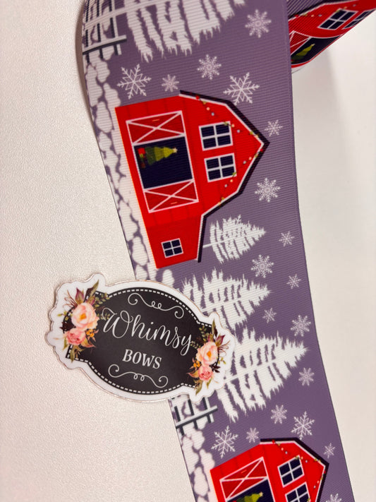 BARN CHRISTMAS 3 INCH  RIBBON SALE