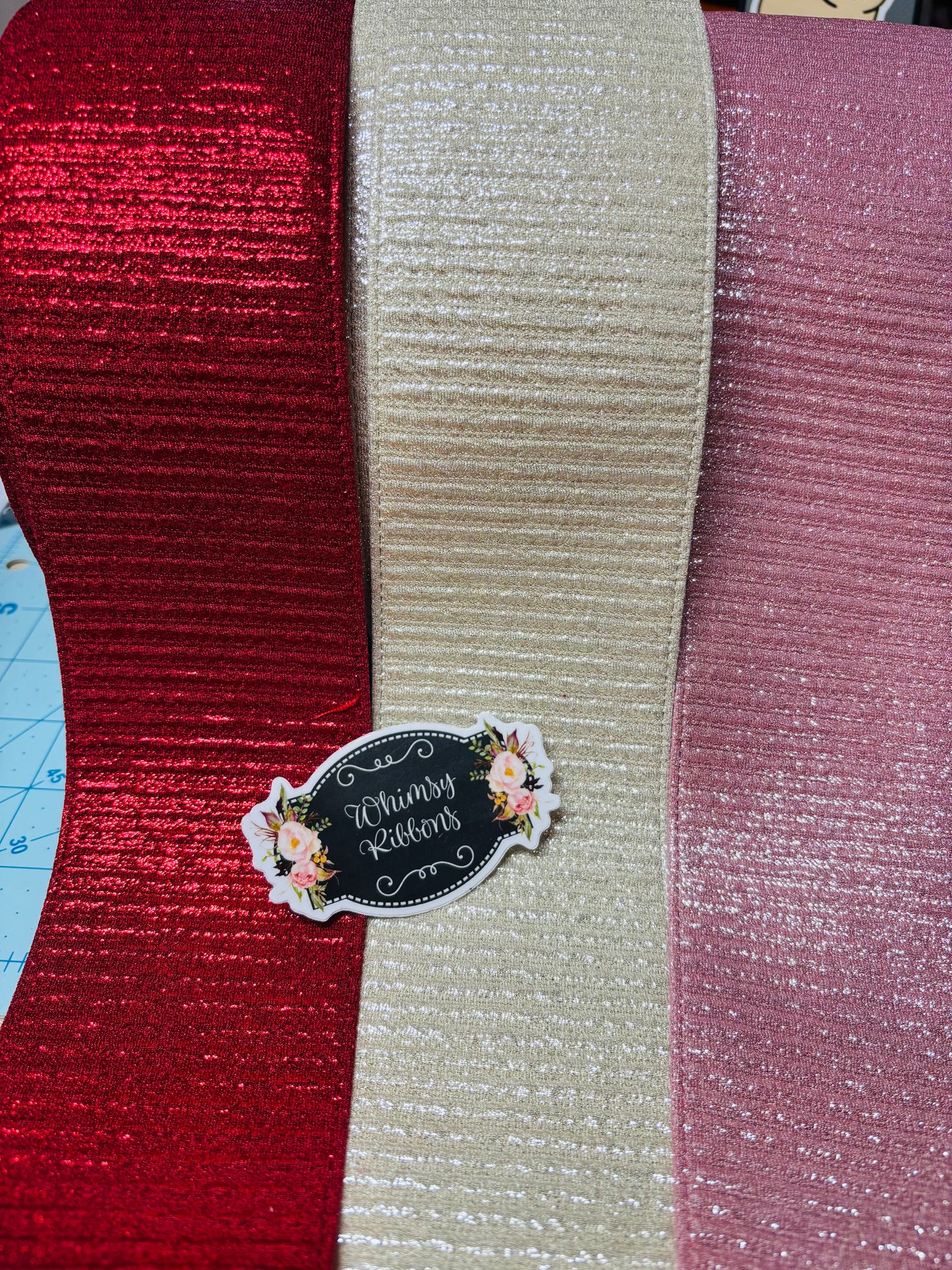 3 INCH  SOFT METALLIC RED RIBBON - RED ONLY