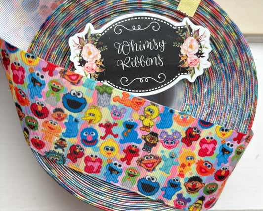 2 INCH - SESAME STREET FRIENDS PRINT   - 1 yard