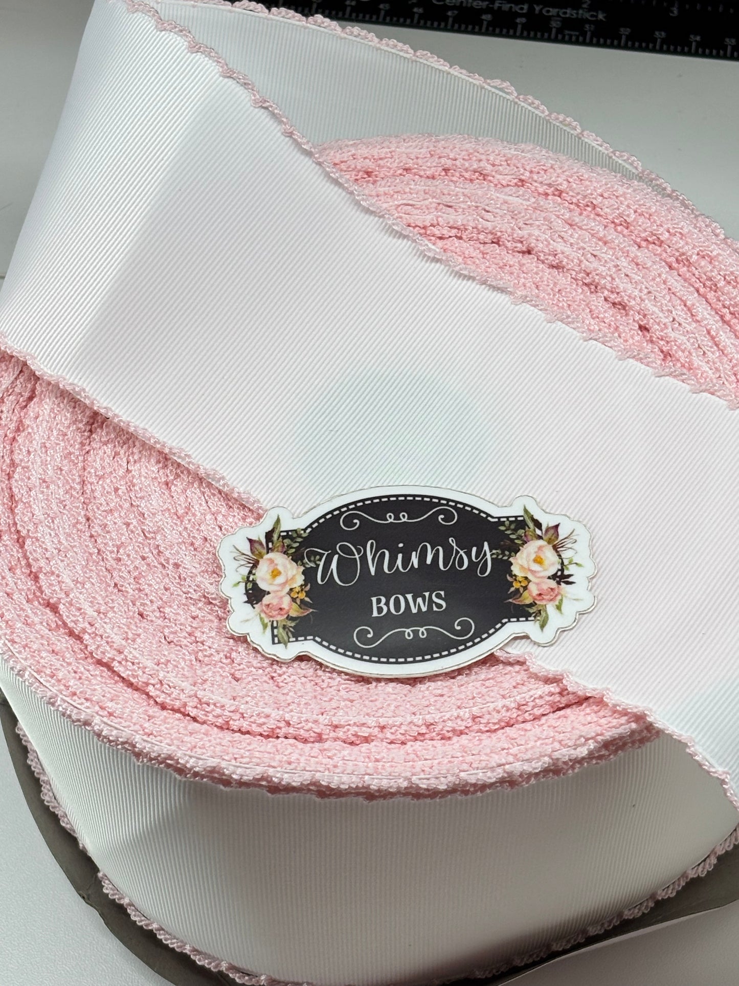 2 INCH WHITE WITH LIGHT PINK STITCHING