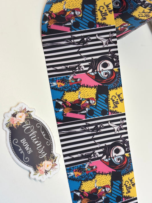 Jack and Sally 3 inch GROSGRAIN RIBBON