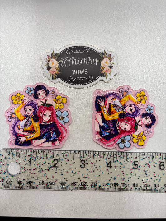 K-POP HUNTRX DEMON HUNTER GLITTER   Large Resin