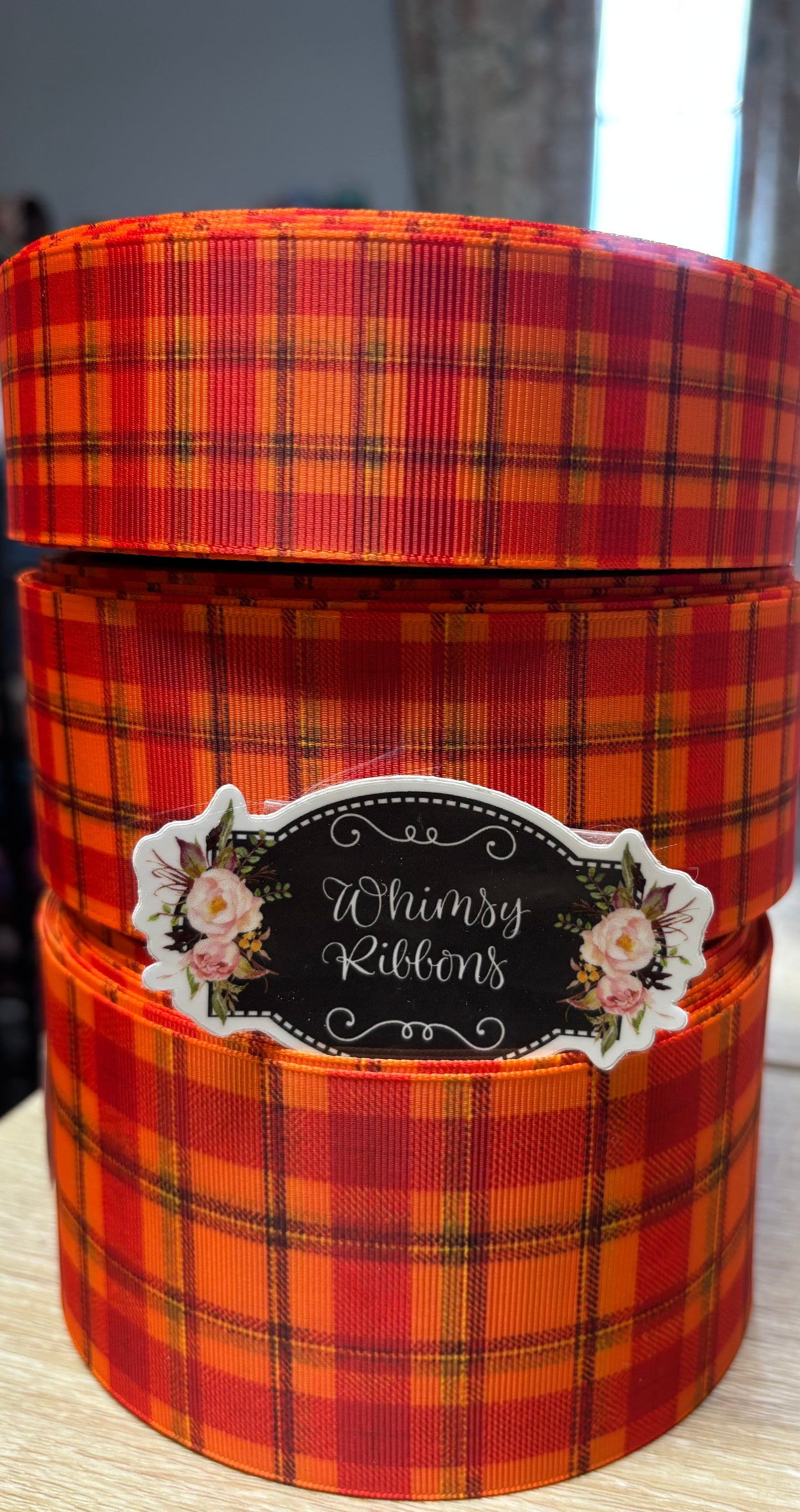 2 inch ORANGE PLAID