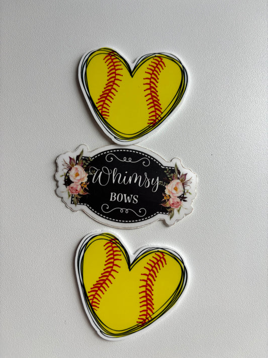 SOFTBALL HEARTS  LARGE RESIN -