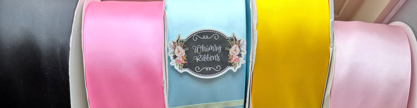 3 INCH LIGHT BLUE  DOUBLE SIDED SATIN  - 2 yard roll