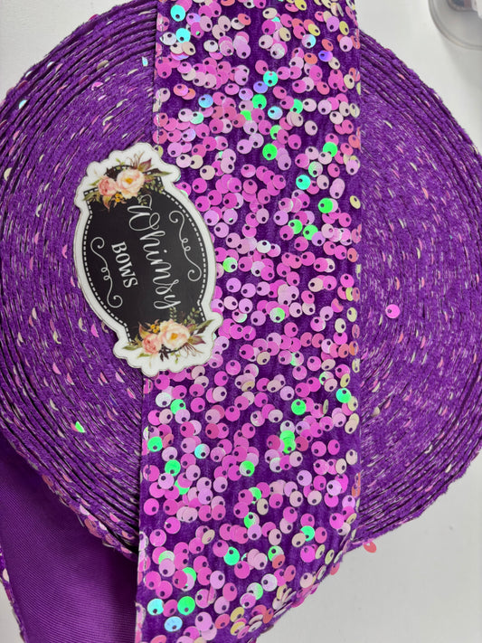 3 INCH SEQUIN LILAC WITH PINK TONES  36 inches***