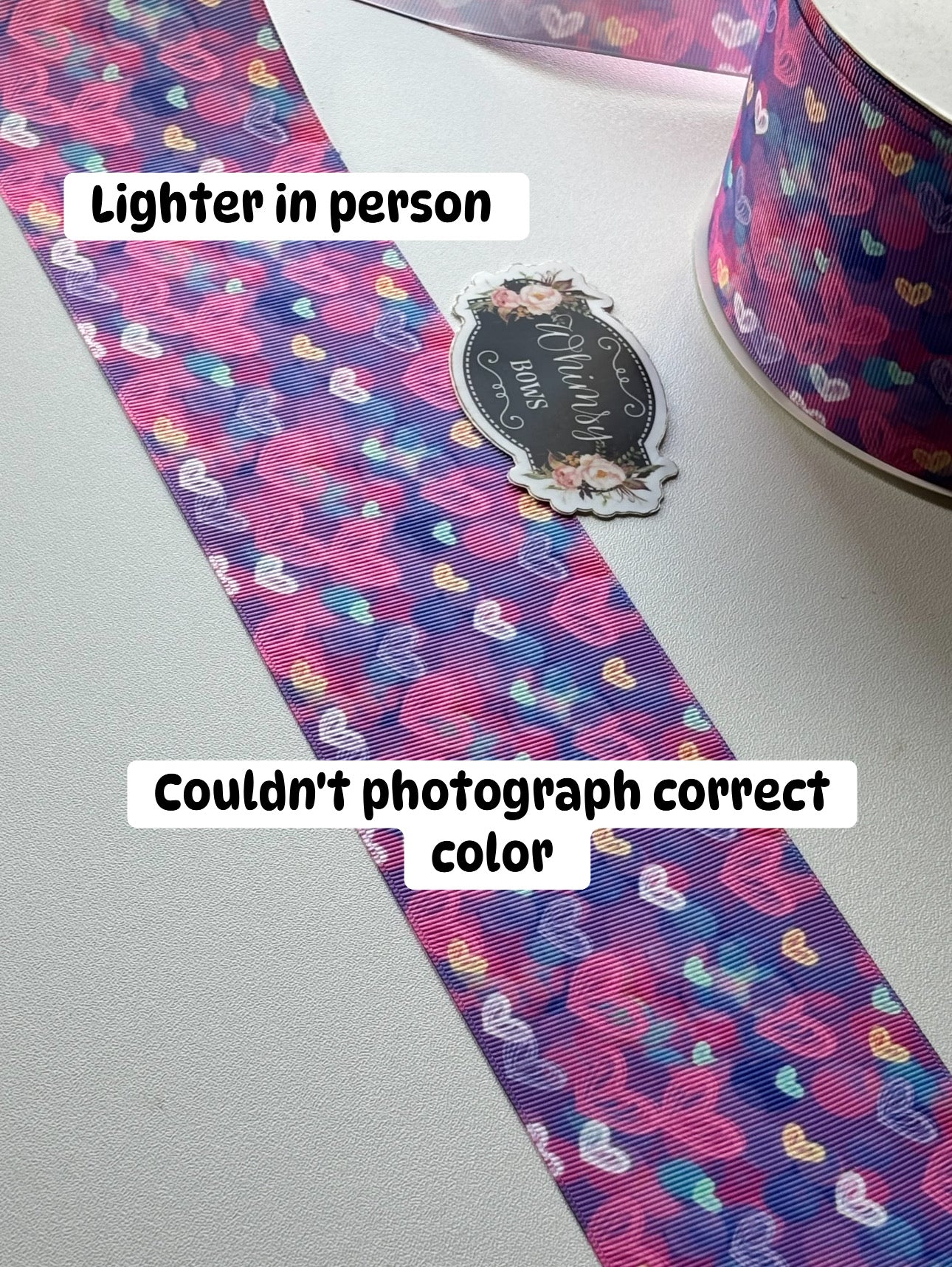 HEARTS ON LILAC 3INCH  RIBBON