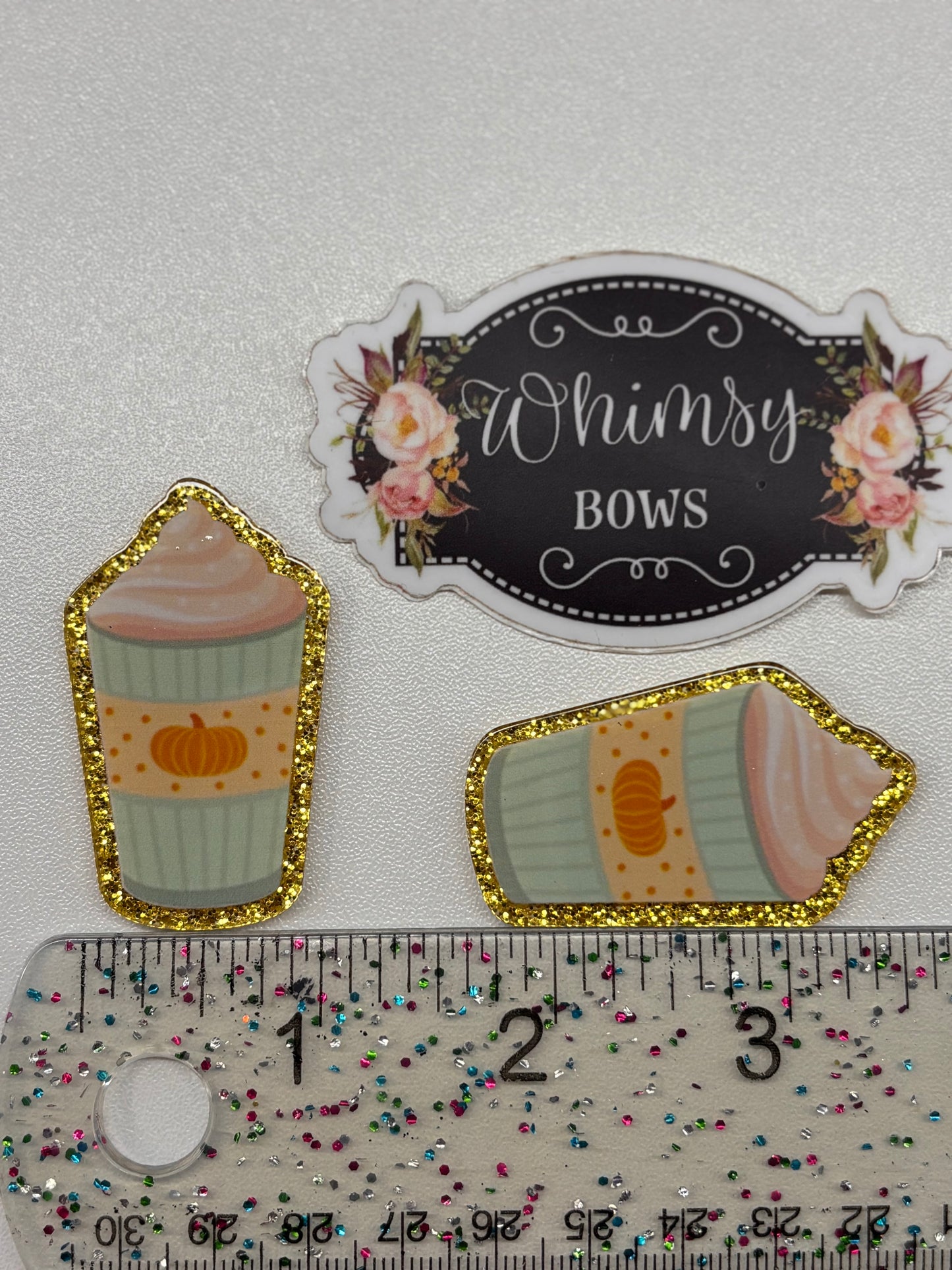 PUMPKIN SPICE DRINK  GLITTER   SMALL  Resin