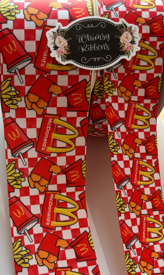 2 INCH -FRENCH FRIES AND NUGGETS RIBBON   - 1 yard