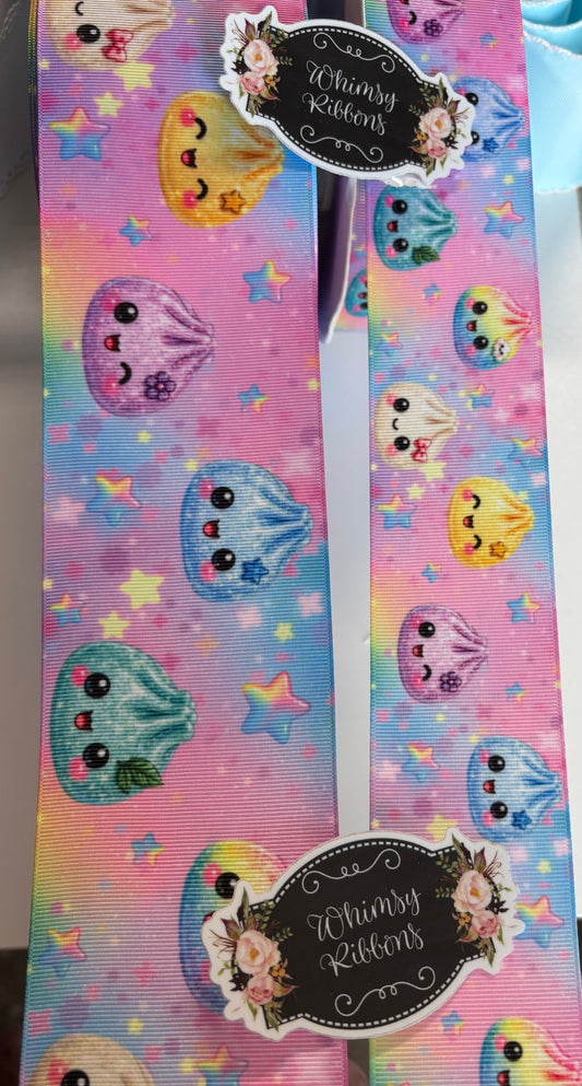 2 INCH - DUMPLINGS ON ombré background  PRINT   - 1 yard