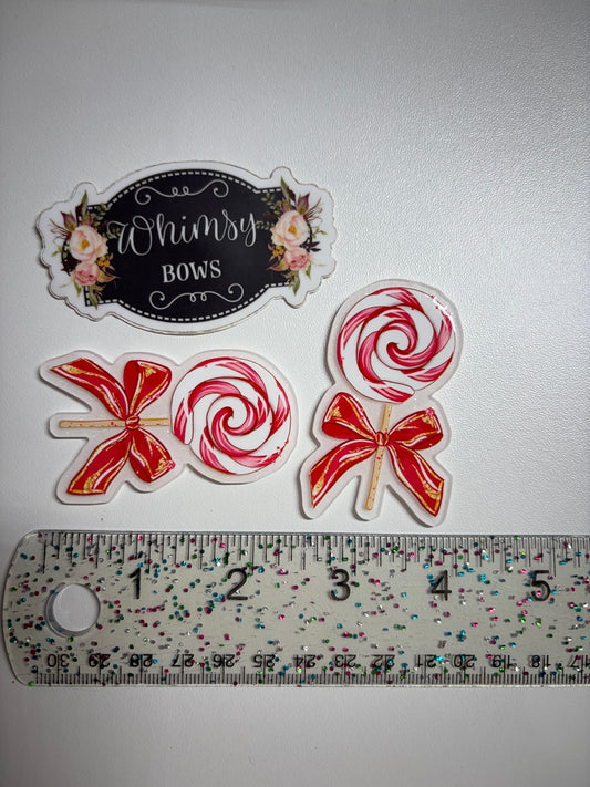 CANDY CANE CUTE CHRISTMAS GLITTER Large Resin